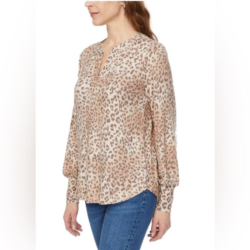 Buffalo David Bitton Beige Leopard Blouse - Picture 2 of 4